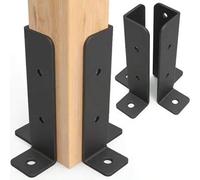 Shein 12 piezas Soportes ajustables para anclaje de postes de terraza, adecuados para 1.5x1.5-2x2-4 pulgadas - 10.16X 10.16 cm, soporte metálico resistente