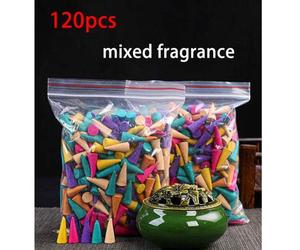 Shein 120 piezas Granos de incienso en forma de pagoda de sándalo, agar y flores tailandesas - Incienso de aromaterapia en conos para quemar en el hogar, el