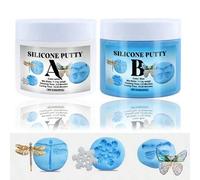 Shein 120G/454G Masilla de silicona azul, kit de fabricación de moldes de silicona, flexible y resistente, fácil relación de mezcla 1:1 para moldes de silic
