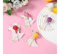 Shein 12pcs/24pcs/48pcs/Set Lindos Gansos Blancos/Animales Con Decoraciones De Piruleta,Suministros Para Fiestas De Cumpleaños,Suministros Para Fiestas De E