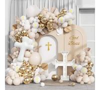 Shein 146 piezas Decoraciones de fiesta con tema de , kit de globos en colores blanco, arena, dorado, mate, neutro y nude para arco de decoración de Primera