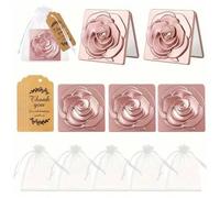 Shein 15/10/5/1 Sets Mini Espejo de Maquillaje Plegable, Espejo, Etiqueta Colgante & Bolsa de Organza Paquete Combinado, 5 Espejos Compactos Cuadrados, 5 Ta