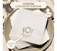 Shein 15-300 piezas de servilletas de boda personalizadas de 6.5 pulgadas, servilletas de 3 capas con patrón de copa de vino personalizado, adecuadas para b