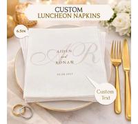 Shein 15-300 piezas Servilletas de boda personalizadas de 6.5 pulgadas, servilletas grandes de 3 capas personalizadas para boda, aniversario, compromiso, de