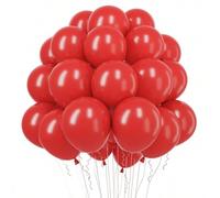 Shein 15/45/100 piezas Globos de látex rojos de 5/10/12 pulgadas, globos de helio adecuados para decoración de cumpleaños, graduación, baby shower, boda, fi