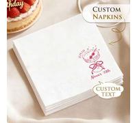 Shein 15-500 piezas de servilletas de cóctel personalizadas, servilletas de boda personalizadas de 3 capas, decoración perfecta para fiesta de boda, anivers