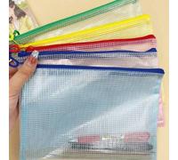 Shein 15 bolsas de plástico A5 con cremallera, bolsas de almacenamiento de malla de PVC con cremallera, organizador de billetera para guardar documentos, co