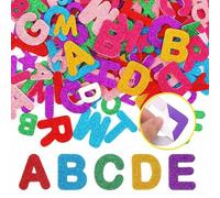 Shein 156 piezas de pegatinas de letras de espuma brillante de colores, pegatinas de alfabeto autoadhesivas, ideales para manualidades de vuelta al colegio,