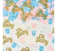 Shein 15g/30g Confeti para fiesta de revelación de género, brillos rosa, azul y dorado - Adecuado para anuncio de género, baby shower, decoración de mesa de