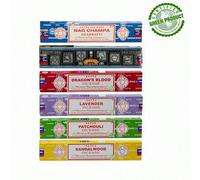 Shein 15g Incienso artesanal de Satya Sai Baba, 6 aromas que incluyen sándalo, lavanda, sangre de dragón, incienso, hierba de limón, para purificación, rela