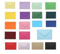 Shein 17 colores/100 piezas Mini sobres de papel kraft de 4" x 2.75" Tarjetas de regalo, invitaciones, notas comerciales, mini tarjetas de felicitación, min