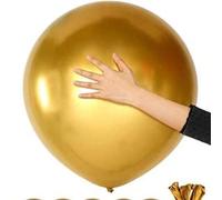 Shein 18 pulgadas Globo grande de color dorado metálico, 5 piezas Globos de látex dorados brillantes, adecuados para decoración de fiesta de cumpleaños y bo