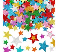 Shein 180 piezas de pegatinas de espuma con purpurina de estrellas de colores para el Día de San Valentín, 10 colores de pegatinas de espuma con purpurina c