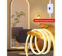 Shein 1m/2m/3 metros/4m/5m Tira de luz decorativa de neón sensible al tacto LED, iluminación ambiente flexible regulable por USB, espejo de maquillaje y luz