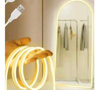 Shein 1m/2m/3m/4m/5m Tira de luz de neón flexible con control táctil LED, tira de iluminación decorativa regulable por USB, adecuada para dormitorio, sala d