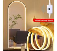 Shein 1m/2m/3m/4m/5m Tira de luz flexible de neón LED, iluminación decorativa, fuente de alimentación USB, atenuador con sensor táctil, para dormitorio, sal