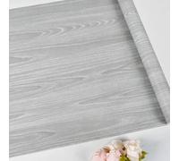 Shein 1m/3m/5m Papel tapiz realista de grano de madera gris, para decoración del hogar, gabinetes, escritorios, sillas, fondo de habitación, papel tapiz aut