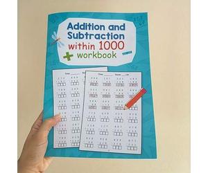 Shein 1set-32 Páginas Cuaderno de Matemáticas Suma y Resta hasta 1000 | Hoja de Actividades de Matemáticas de Aprendizaje Temprano & Libro de Práctica de Es