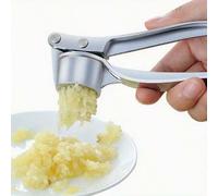 Shein 2/1 Pieza Prensa de Ajo y Jengibre de Acero Inoxidable - Herramienta de Cocina Manual Resistente, Para Exprimir, Triturar, Hacer Salsas - Fácil de Lim