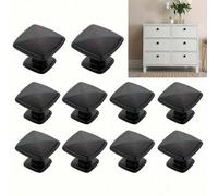 Shein 2/10/20 Piezas Tiradores Cuadrados de Aluminio Dorado para Cajones, Tiradores de Gabinete de Cocina Negro Mate para Cómodas, Armarios, Puertas, Con To