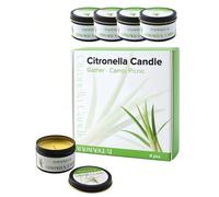 Shein 2/4 piezas de velas de citronela, velas aromáticas de aceite esencial de limoncillo natural, velas portátiles de lata de larga duración de 80 horas, v