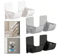 Shein 2/4 piezas Estante de almacenamiento de cocina montado en la pared, soporte de plástico sin perforación para organizar bolsas de basura, tapas de olla