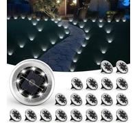Shein 2/4 piezas Luces solares LED para camino, luces de suelo, luces de paisaje impermeables para exteriores, luces de disco solar, luces de suelo impermea