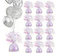 Shein 2/4 piezas Pesos de globo de aluminio de colores, pesos de globo reforzados, pesos DIY para globos de helio para decoración de mesas de fiesta de cump