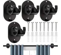 Shein 2/4 piezas Soportes para barras de cortina sin taladro, Soportes para barras de cortina autoadhesivos mejorados, Ganchos ajustables para barras de cor