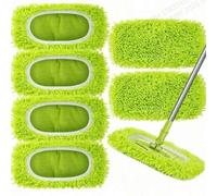 Shein 2/4piezas Almohadillas de Mopa Seca y Húmeda Ajuste Universal Reutilizables Lavables de Microfibra Alta Absorción Sin Rayaduras Verde Compatible con B
