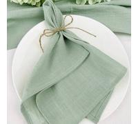 Shein 2/6/12/280 piezas Servilletas de tela a rayas de bambú de estilo francés minimalista de unicolor, adecuadas para fiestas, banquetes, restaurantes, coc