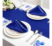 Shein 2/6/12 piezas Servilletas de satén azul real, elegantes servilletas de mesa cuadradas y suaves, decoración de tela sedosa, servilletas de satén de sed