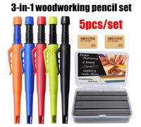 Shein 2.8mm Nuevo tipo de lápiz para carpintería, lápiz de dibujo para carpintería de alta calidad, equipado con un portaminas y un sacapuntas, adecuado par
