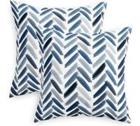 Shein 2 fundas de almohada, cómodas fundas de cojín decorativas con estampado abstracto de pinceladas y ribete de flechas, estilo rústico para sofá y cama,