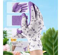 Shein 2 pares de guantes de jardinería antideslizantes para mujeres, guantes de trabajo protectores para exteriores, guantes de nitrilo multiusos reutilizab