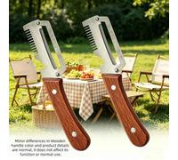 Shein 2 Peladores y rebanadores de acero inoxidable de alta resistencia con mangos de madera y cuchillas gruesas, adecuados para diversas frutas y verduras,