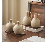 Shein 2 piezas/1 pieza Botella de cerámica para aceite de 500ml (17oz)/600ml (20oz) con tapa de corcho suave, dispensador de condimentos redondo de cocina p