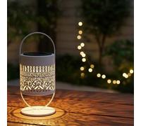 Shein 2 piezas/1 pieza Linternas solares LED de estilo marroquí, luces de proyección de metal hueco impermeables, luz blanca cálida, adecuadas para decoraci