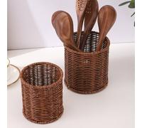 Shein 2 piezas/1 pieza Soporte de utensilios de cocina de ratán, recipiente para palillos chinos