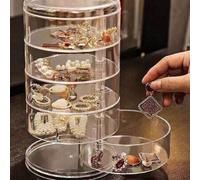 Shein 2 piezas/1 set Organizador giratorio de joyería, estuche de almacenamiento de brochas de maquillaje, soporte de exhibición de sobremesa para lápiz lab