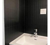 Shein 2 PIEZAS/10 PIEZAS/20 PIEZAS Adhesivos de azulejos de mosaico negro mate, 30.5*30.5cm, 1.6mm de grosor, autoadhesivos, resistentes al agua y al aceite