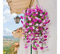 Shein 2 piezas/4 piezas/6 piezas/8 piezas Flores artificiales colgantes de seda y hojas de eucalipto, resistentes a los rayos UV, adecuadas para bodas, porc