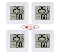 Shein 2 piezas/4 piezas Higrómetro y termómetro mini para interiores, medidor digital de temperatura y humedad para el hogar y el automóvil, pantalla de alt