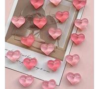Shein 2 piezas/5 piezas/8 piezas/10 piezas/15 piezas/18 piezas Nuevos imanes de nevera con forma de corazón rosa, imanes de plástico con forma de corazón ro