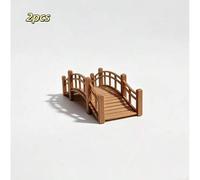 Shein 2 piezas, Adorno de puente de arco, Estilo campestre pastoral, Estatua de puente de paisaje, Decoración de escena en miniatura, Modelo de casa en mini