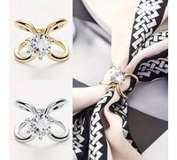 Shein 2 piezas Anillos para bufanda, Clips de metal para bufanda y chal, Hebillas de bufanda con forma geométrica simple, Accesorios para mujer - Versión do