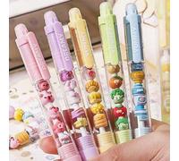 Shein 2 piezas Bolígrafos retráctiles lindos, punta de 0.5mm, artículos de papelería DIY para estudiantes, anti-contaminación, escritura suave, agarre cómod