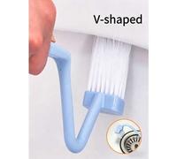 Shein 2 piezas Cepillo de baño en forma de V, Limpieza profunda: Este cepillo de baño compacto y portátil en forma de V es imprescindible para el inodoro de