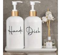 Shein 2 piezas de 500 ml Dispensador de jabón de manos vacío, botellas de bomba de loción recargables para jabón líquido de platos para el baño y el fregade