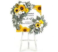 Shein 2 piezas de flores artificiales para arco de boda (2 sets), decoración floral de arco de boda con girasoles amarillos y flores de arco de ceremonia (c